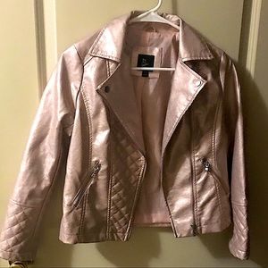 Rose Gold Faux Leather Jacket Brand New!